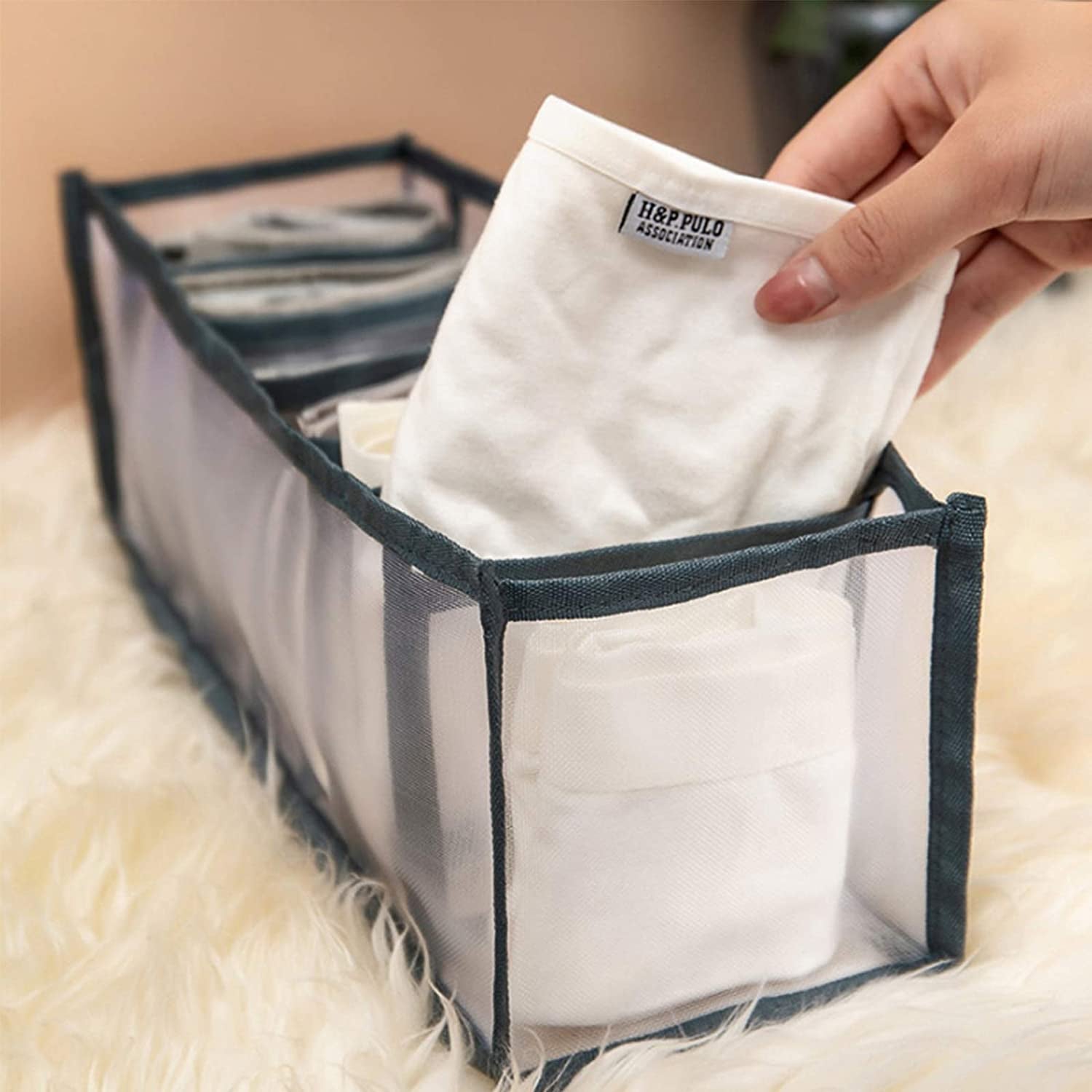 4069 Clothes Organizer +7 Grid, Drawer Wardrobe Clothes Organizer, Jeans Closet Cabinet Organizers, Portable Foldable Storage Containers DeoDap 4069 Clothes Organizer +7 Grid, Drawer Wardrobe Clothes Organizer, Jeans Closet Cabinet Organizers, Portable Foldable Storage Containers DeoDap
